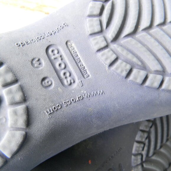 CROCS Womens Kadee Ballet Flat Sz 9 Navy Blue Slip On Shoe Casual Comfy Beach - Picture 6 of 7